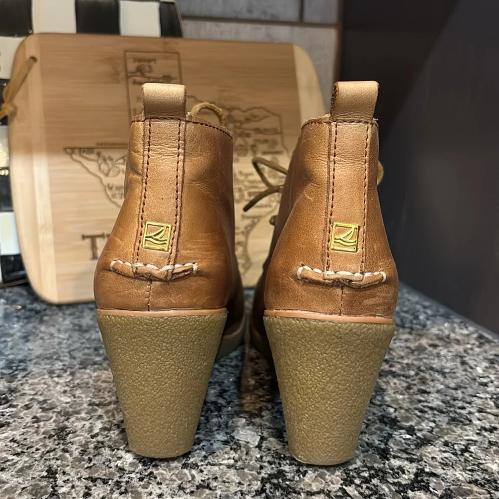 Sperry Top-Sider Harlow Brown Wedge Bootie Size 7 1/2